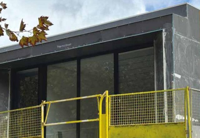 Exterior clad in Thermasheet ready for render
